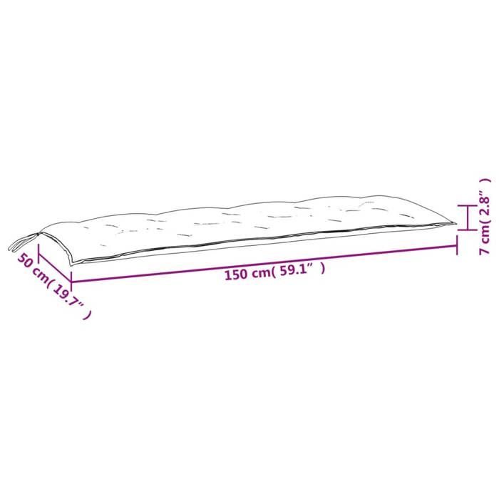 VidaXL Coussin de Banc de Jardin, Revêtement de Banc avec Jeux de Cordes, Coussin d'Extérieur Imperméable, Bleu Clair 361606