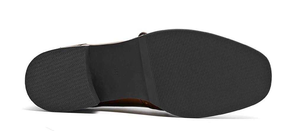 Genuine Thick Oxford [ZUYEE] Women's Lace-up Shoes, Leather, Wingtip, Heel, Shoes, Commuting, Black, 23.0cm