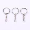 WTEMPO 100PCS Round Ring Stainless Steel Keychains Bags Keys Pendant Keychains Beads & Jewelry Making Keychains Set
