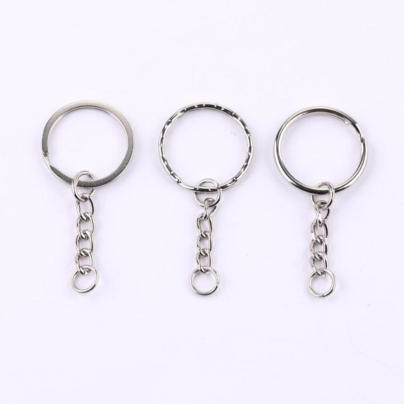 WTEMPO 100PCS Round Ring Stainless Steel Keychains Bags Keys Pendant Keychains Beads & Jewelry Making Keychains Set