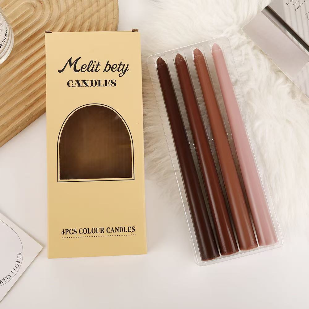 

Gradient Color Morandi Color Long Pole Candle Home Romantic Candlelight Dinner Decoration Wedding Pole Wax