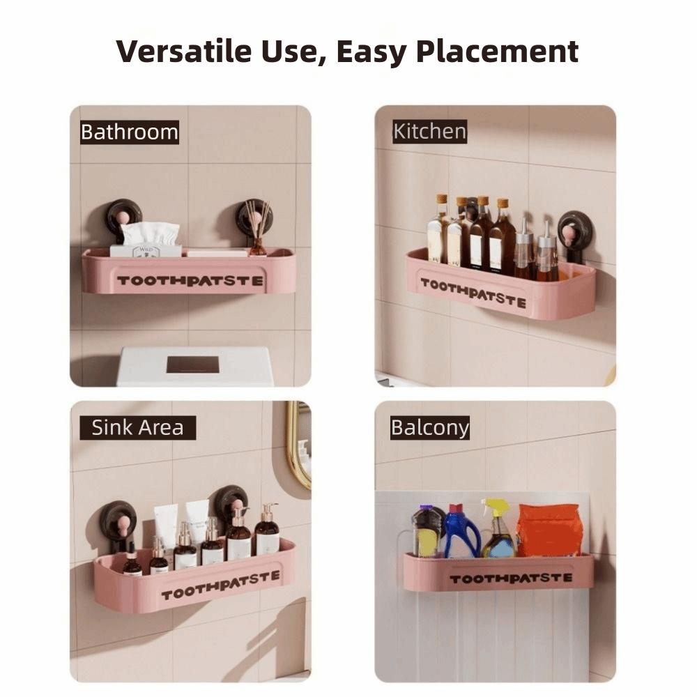Plastic Bathroom Shelf Punch Free Wall Shower Shampoo Rack Makeup Organizer  Bathroom