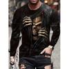 Women O Neck Long Sleeve 3d Print T Shirt