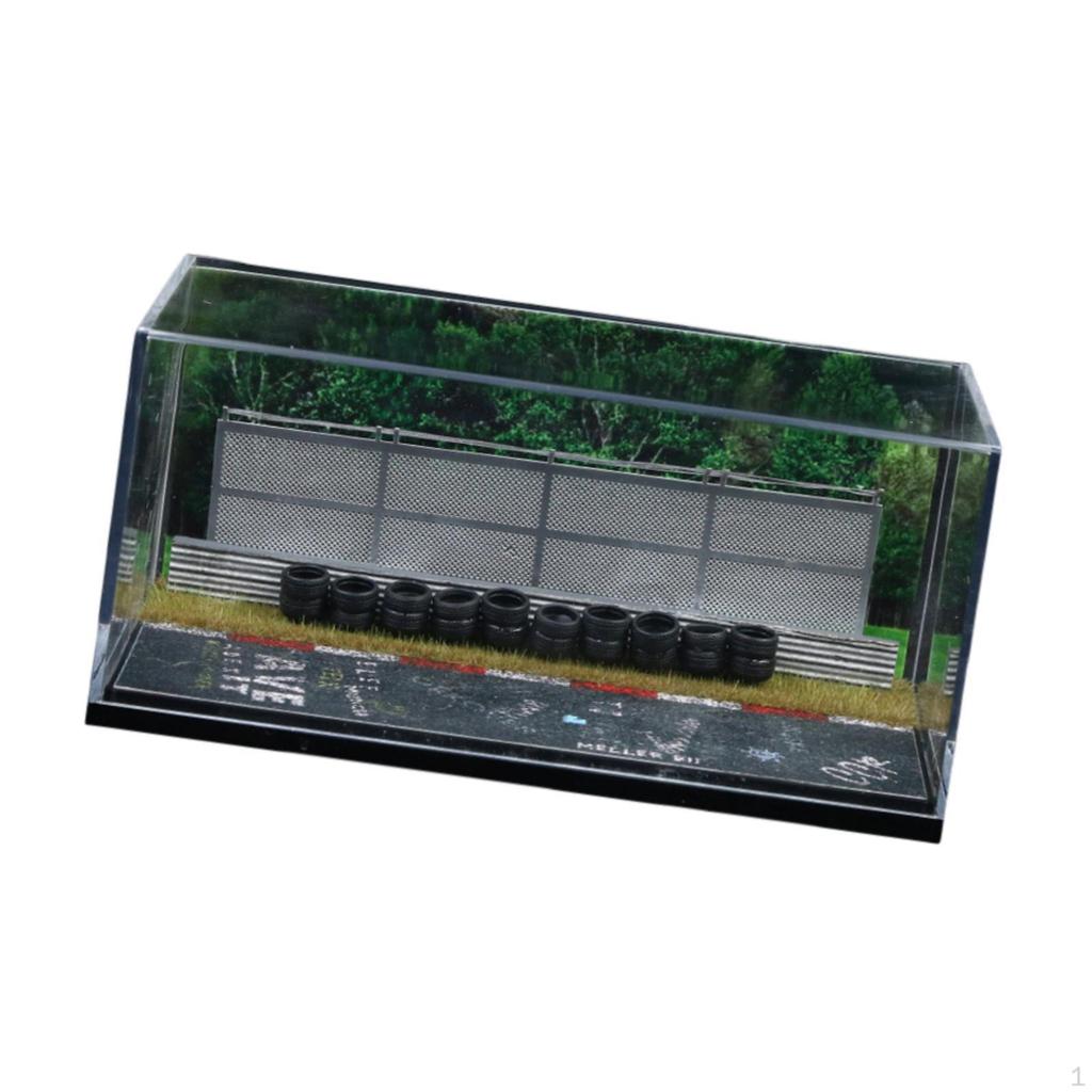 1/64 Car Display Case Racetrack Model Diecast Storage Organizer Backdrop Simulation Showcase for