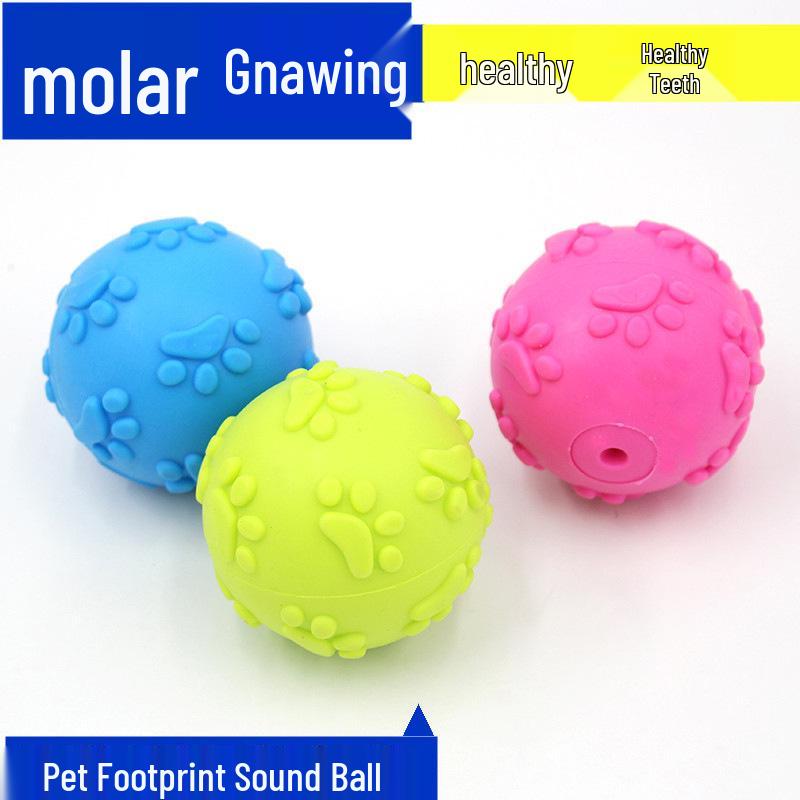 

Игрушка для жевания для собак из ТПР-резины с отпечатком лапы со звуком для тренировки Paw Print Ball: ~6cm