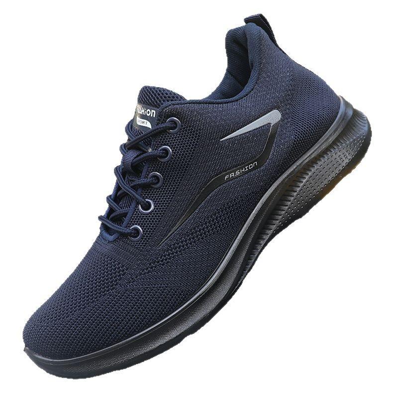 Létající tkané pánské boty jaro hs pánské ležérní boty polyuretanové prodyšné síťované tenisky pánské