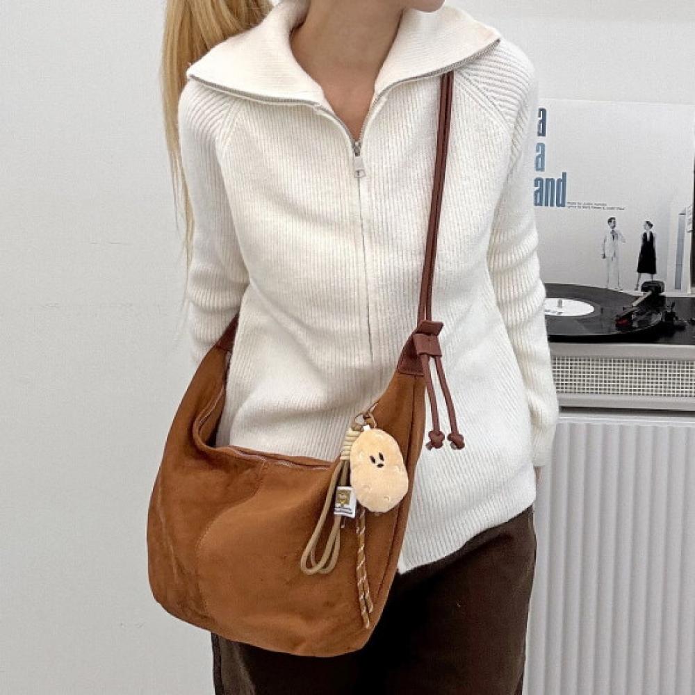 Fromheaven Suede Keyring Shoulder Crossbody Bag