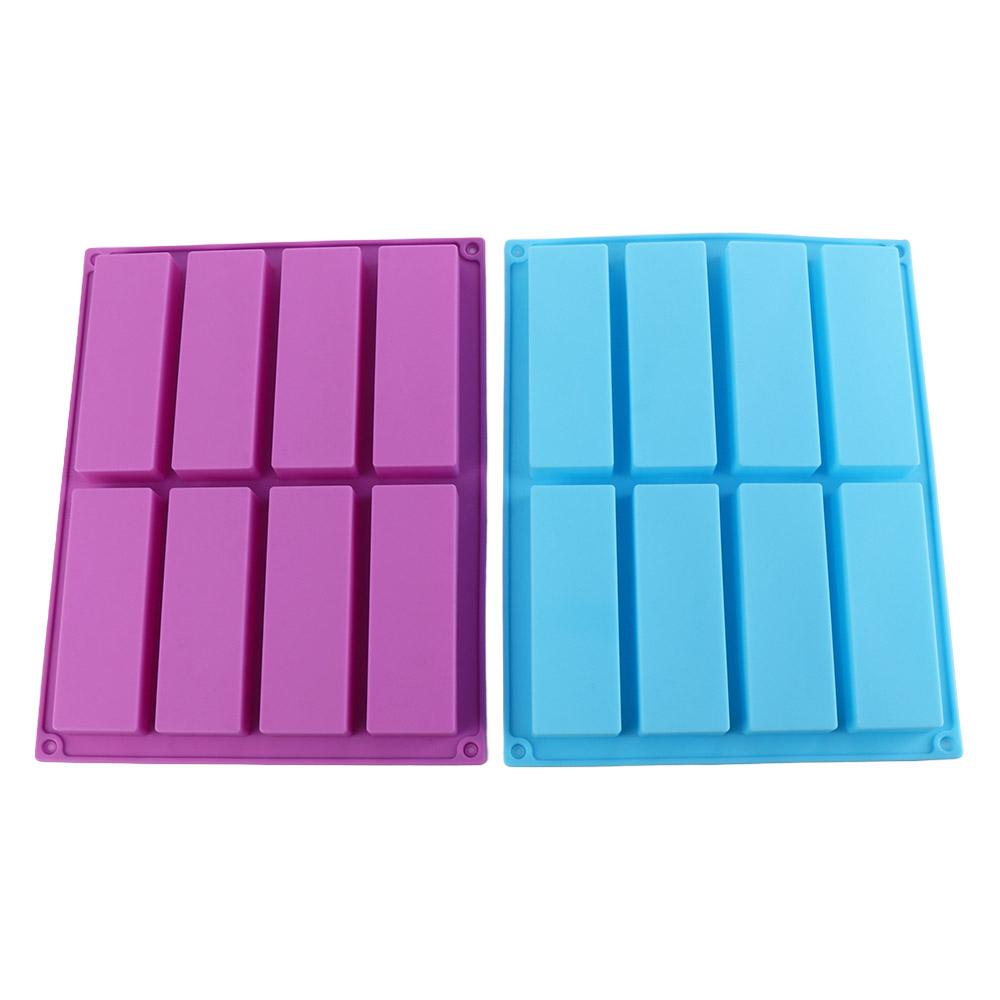 8 Cavity Chocolate Mold Rectangular Loaf Pan Soft Silicone Baking Mold Soap