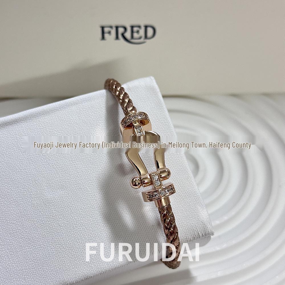 Fei Family Diamond Horseshoe Bracelet: Zodiac-Themed DIY Steel Wire for Couples