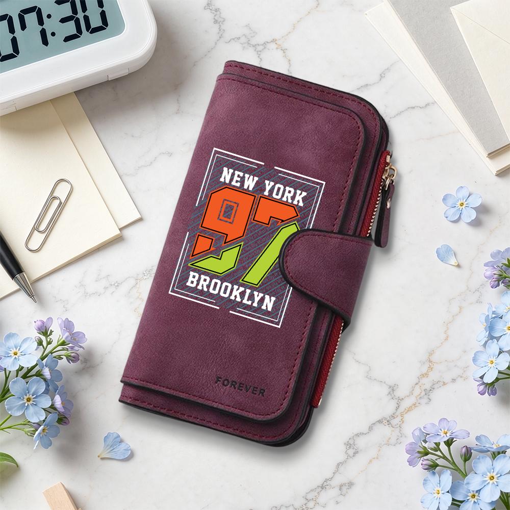 Stylish New York Brooklyn Long Purse Casual Fashion Card Holder Wallet 