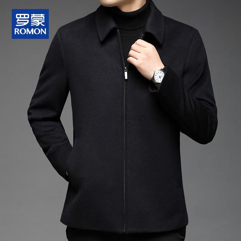 ROMON Men's 100% Cashmere Double-Sided Wool Coat