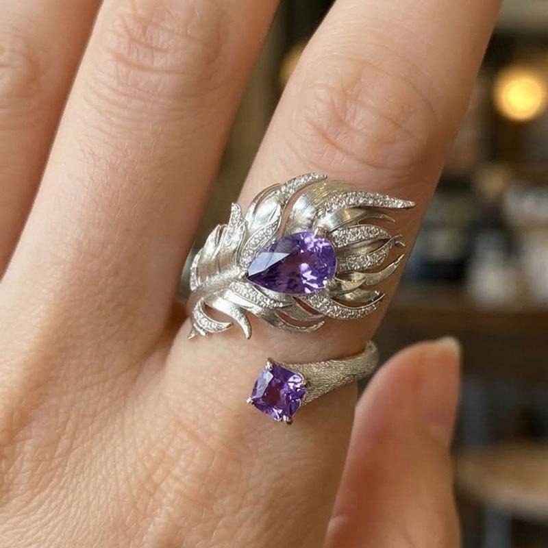 

1pc Vintage Wings Ring, Unisex Trendy Open Ring