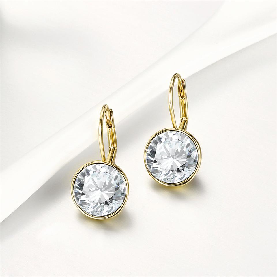 Fashion Crystals Colorful Earrings With Rhodium Color Plated Charm for Women Jewelry Gift XE2189