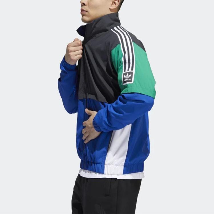 Adidas Originals Trefoil Colorblock Retro Windbreaker Jacke V1 Herren Jacke Blau Schwarz EC7329