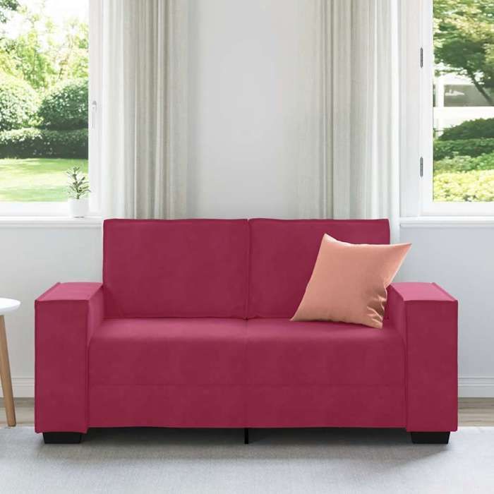 VidaXL Canapé à 2 places Rouge bordeaux 120 cm Velours, canapé, canapé deux places, canapé 2 places en velours, couche, 4105014
