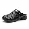 Fashion Summer Slippers for Women 2025 New Genuine Leather Woven Closed-toe Casual French Sandal Female Large-size Hollow Beach