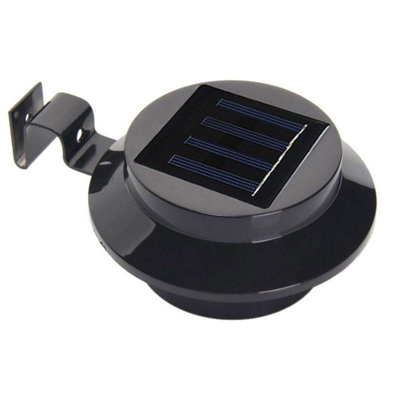 Power New Solar Powered Outdoor Garden Light Gutter Fence 3 Led Wall Lamp Bulb