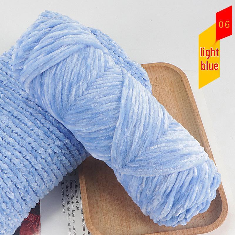 Chenille Gold Velvet Chunky Yarn Kit for Hats, Scarves, Sweaters, Dolls, and DIY Knitting