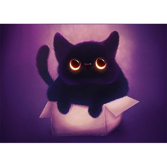 Cartoon Animals Cute Black Cat Prints Poster Canvas Painting Hd Modern Wall Art Pictures For Living Room Bedroom Home Decoration