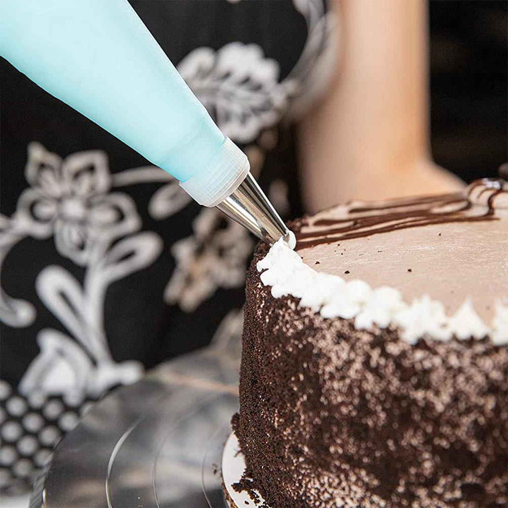 8Pcs Silicone Piping Bags Nozzle Kit Icing Piping Cream Pastry Bag Set for Cake Decorating