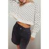 Womens Oversized Cropped Knit Sweater With Heart Motif Round Neck Long Sleeve Loose Fit Winter 2026