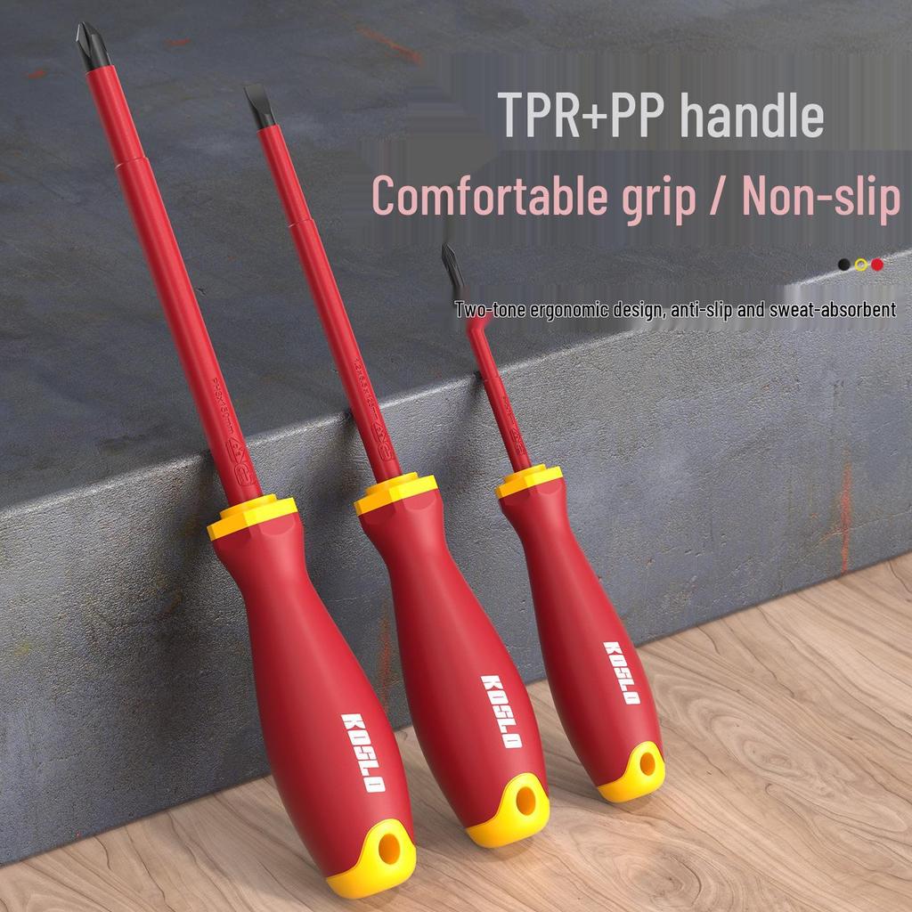 VDE Certified Insulated Screwdriver Set - Electrician's Phillips & Flathead, Anti-Shock Safety