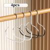 4pcs Metal Non-Slip Hangers with Silicone Grip - Versatile Round Hooks for Scarves, Ties, Hats, Bags & Clothes - Space-Saving Wardrobe Organizer