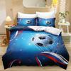 Football Three-Piece Bedding 3D Printing Sports Duvet Cover Bed Sheet Pillowcase Fixed