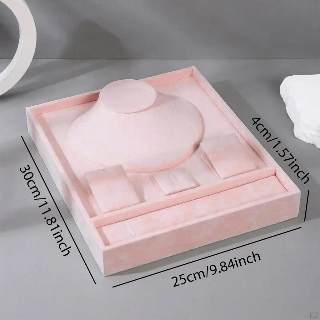 Jewelry Organizer Tray Display for Necklace Rings Bracelet Earrings Portable Trendy Multifunctional