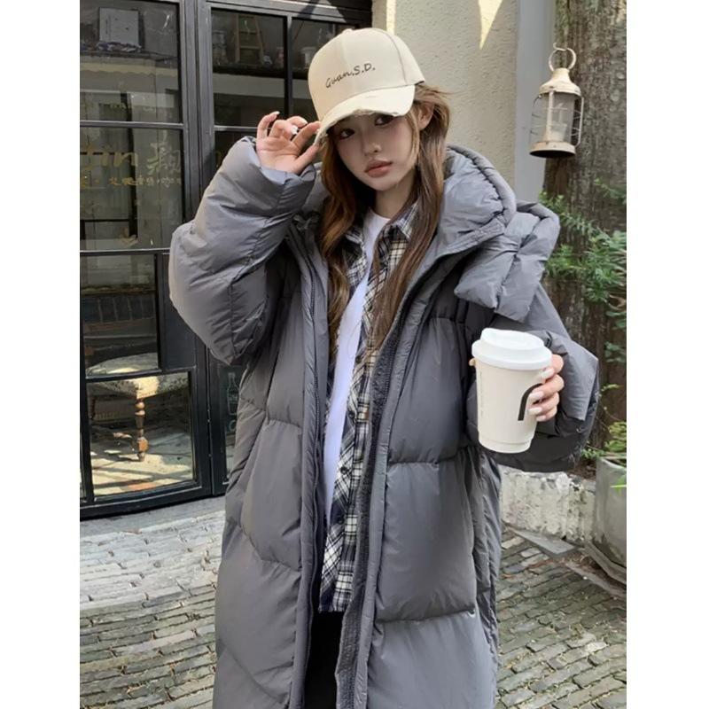 

Winter Soft Cotton Coat for Women, New Mid-length, Over-the-knee Large Quilt, Loose and Thickened Jacket XL