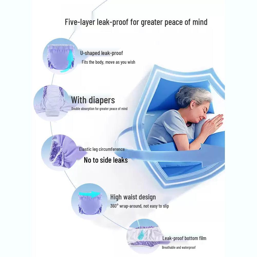 Leak-Proof Adult Incontinence Pants with Cotton Snap Closure
