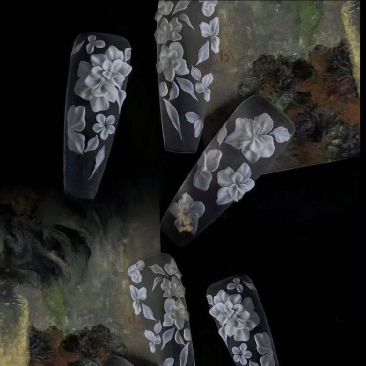 Multipurpose Nail Art Template Tool Stylish Silicone Nail Art Molds Embossing Carving Templates for Nail Enthusiasts