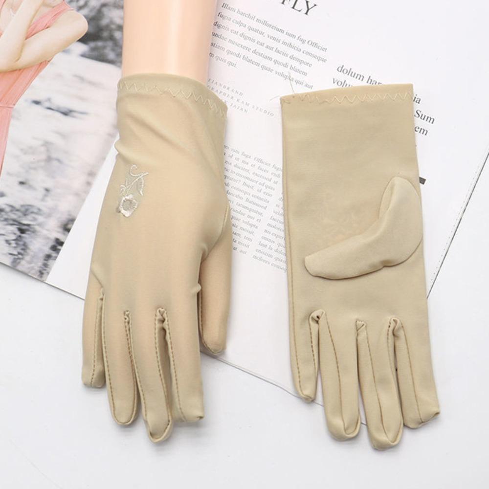 Summer Sunscreen Gloves Women Spring and Autumn Thin Electric Car Riding Etiquette Elastic Jewelry Lace UV Protection