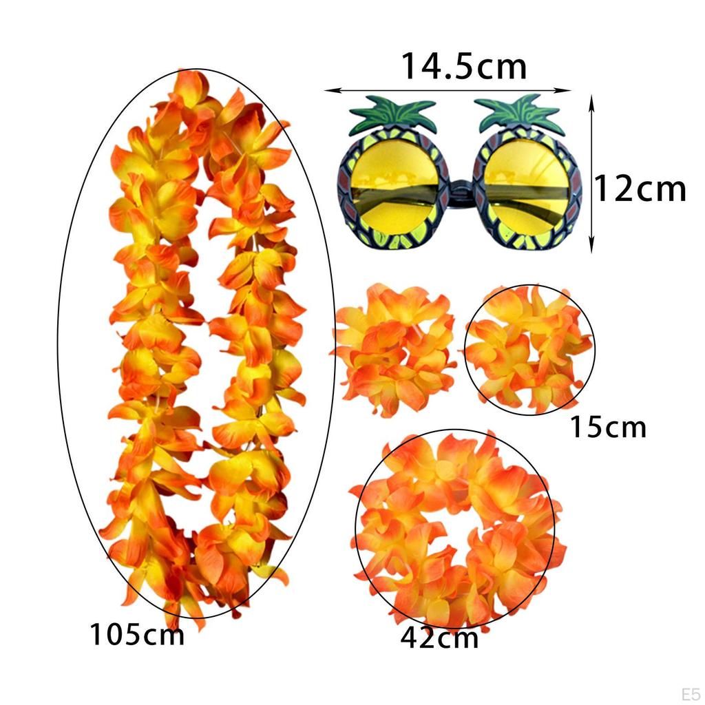 Conjunto de Colar e Tiara Havaiana para Festas na Praia Eventos