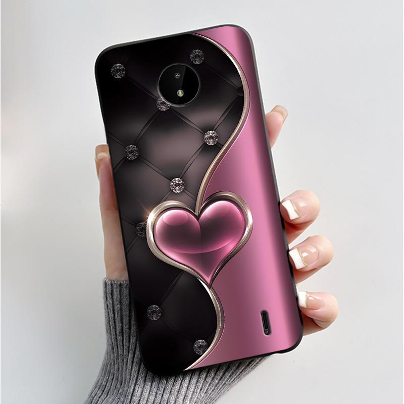 For Nokia C10 C20 C20 Plus Phone Case Luxury Fashion Butterfly Flowers Black Soft TPU Full Protective Cover For NokiaC10 Casing