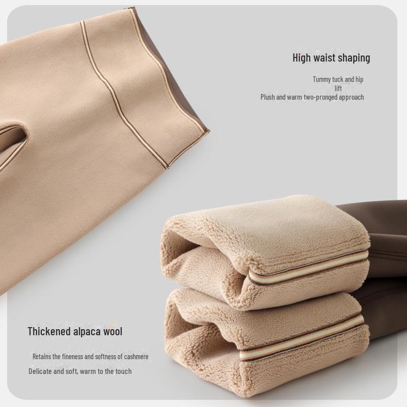 Women's High-Waisted Velvet Leggings - Thick, Warm Gray Yoga Pants for Autumn/Winter 2024