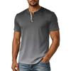 Men's Short Sleeve Henley Shirt Casual Button Up Top Lightweight Breathable Cotton Blend Summer Tee