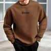 Men Fall Winter Sweatshirt Round Neck Long Sleeve Letter Print Long Sleeve Thick Loose Soft Warm Mid Length Men Casual Top