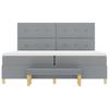 Boxspring Bed with Headboard Light Grey 200 X 200 Cm Fabric