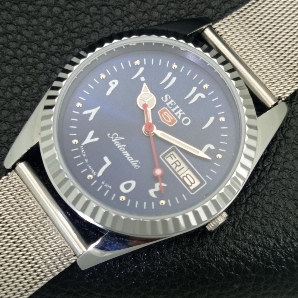 JAPAN VINTAGE REFURBISHED SEIKO 5 AUTOMATIC 6309A MENS BLUE DIAL WATCH A442484-1