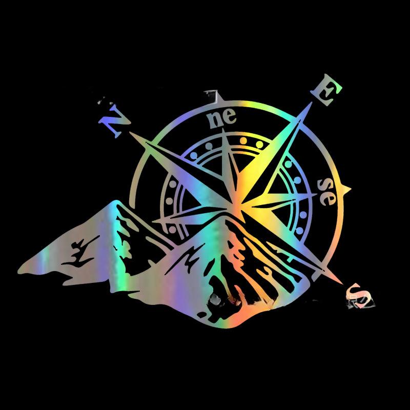 

Mountain Compass Car Sticker Hot Fashion Adventure Sports Style Auto Body Window Styling Decoration Laser Decals Car Accessories