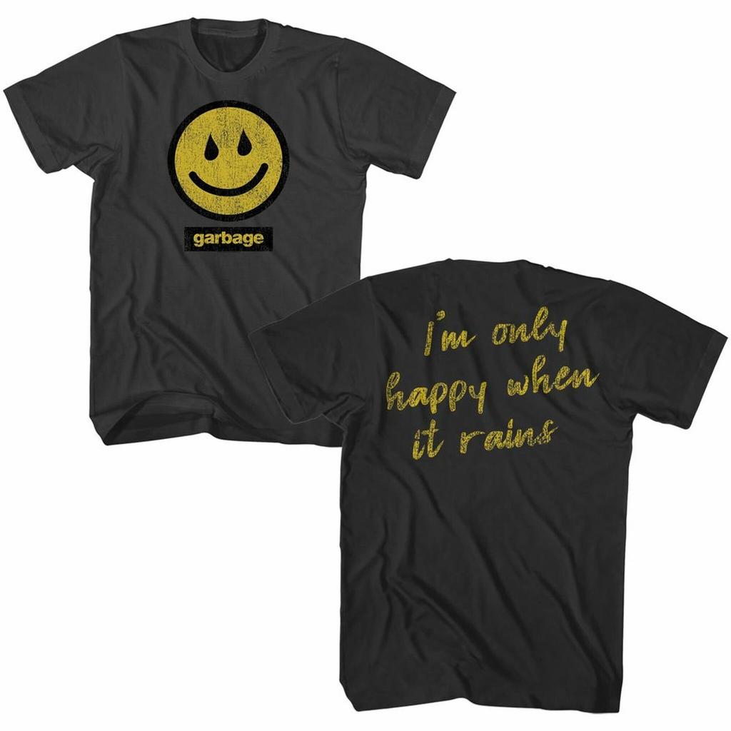 Garbage Rain Smiley Smoke Adult T-Shirt