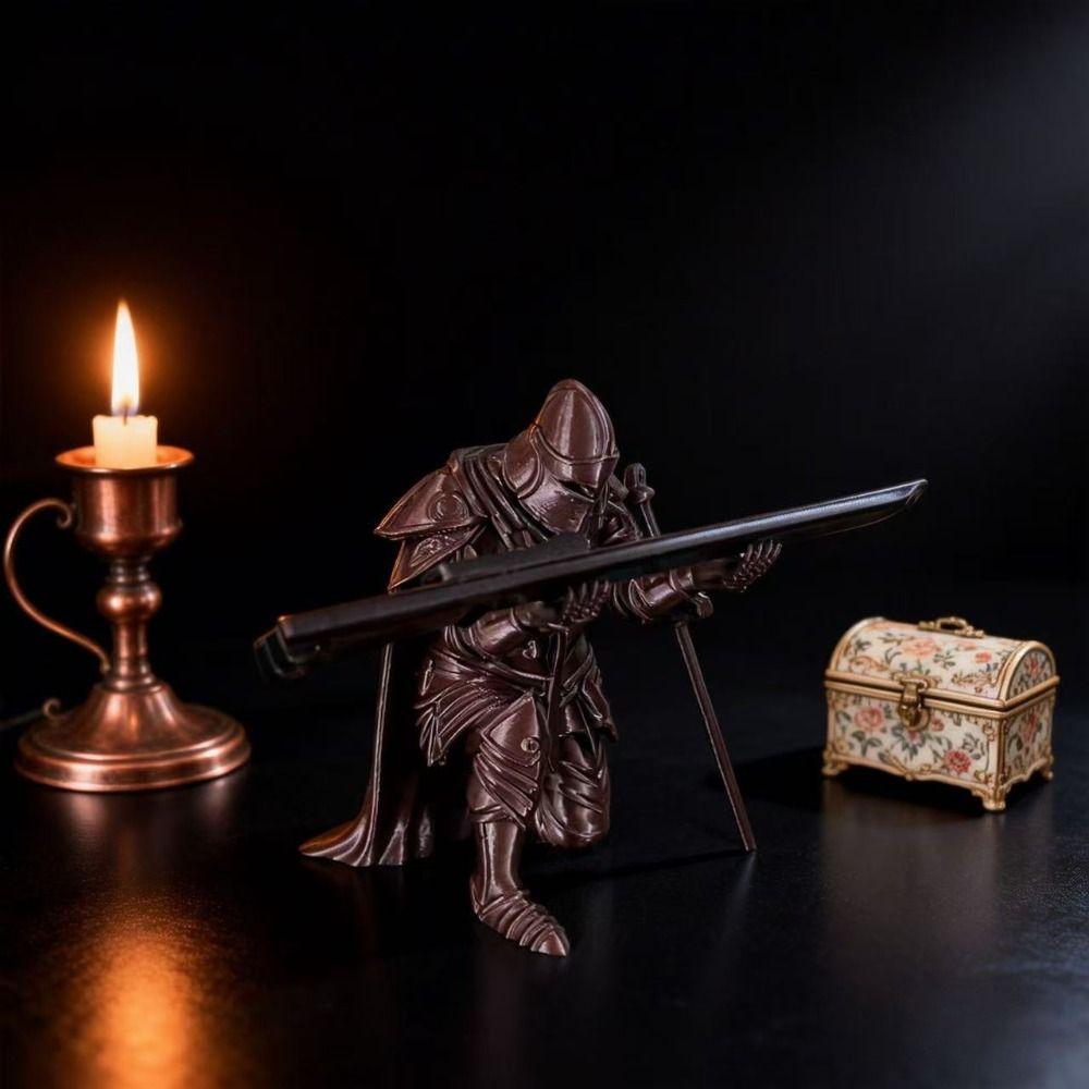 Funny 3D Printing Knight Ornaments Creative Desktop Accessory Kneeling Knight Pen Holder Office