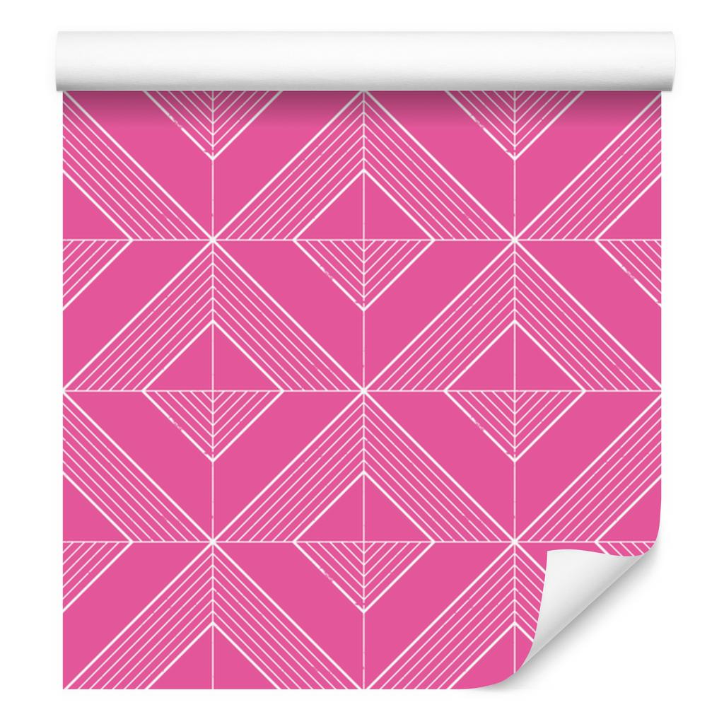 Geometric rhombus wallpaper, soft shapes, powder pink 50x1000