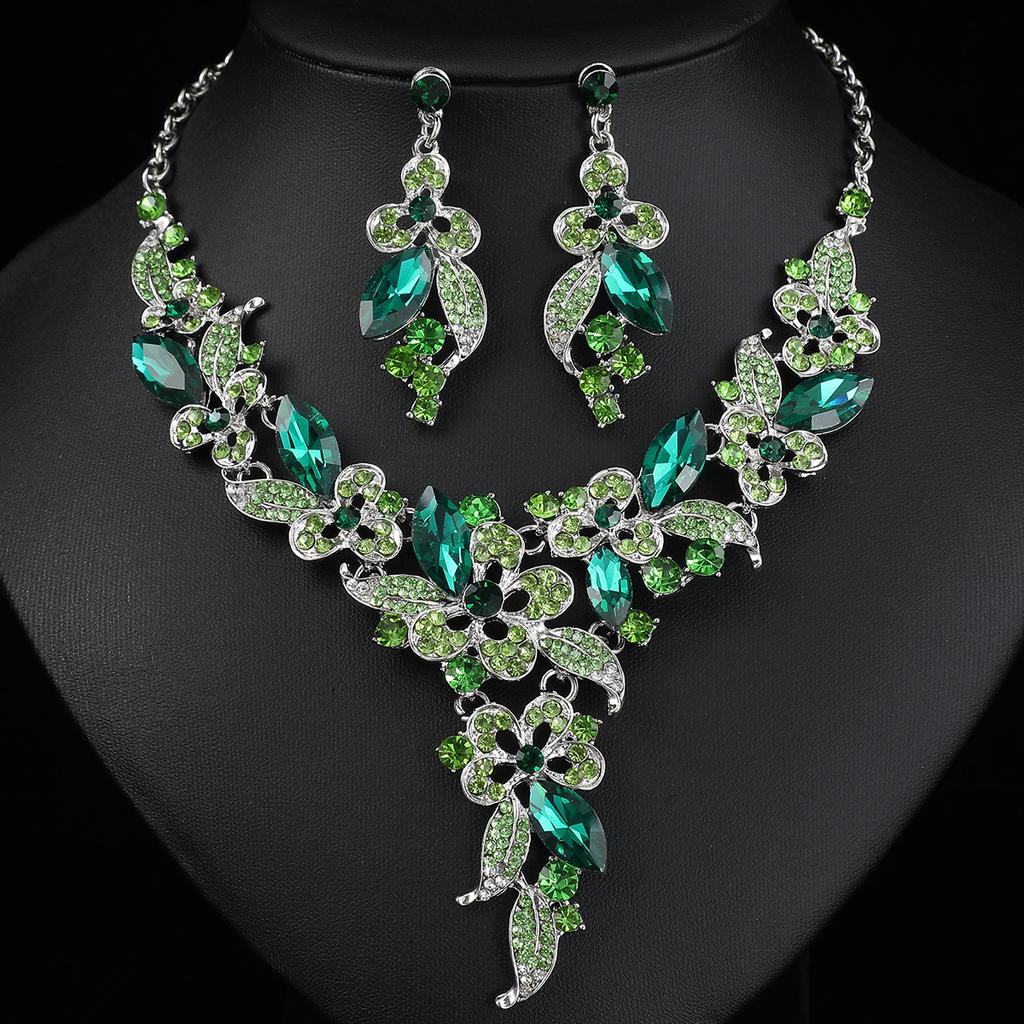Jewelry Set Necklace Earrings Three-Piece Set Bridal Wedding Dress Accessories