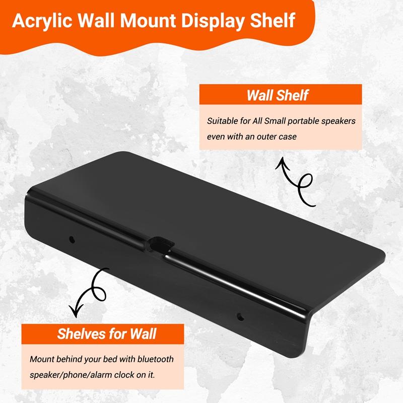 Suport de perete pentru boxe, Raft de afișare acrilic pentru montare pe perete pentru boxă Bluetooth, Cameră web, Telefoane mobile, Jucărie