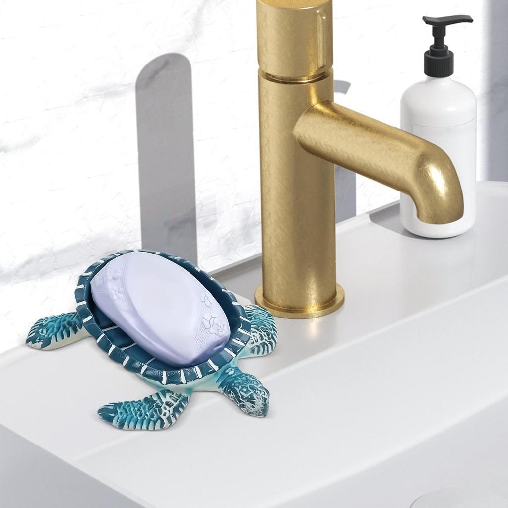 Soap Holder Shower Tortoise Dispenser Decor Self Draining Soap Dish For Kitchen Sink Bathroom Bathtub Home Shower Countertop