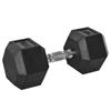 20kg Single Rubber Hex Dumbbell Portable Hand Weights Dumbbell Home Gym