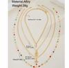 4Pcs Cross Pendant Necklace Set for Women Trendy Colorful Chain Long Necklace Party Jewelry