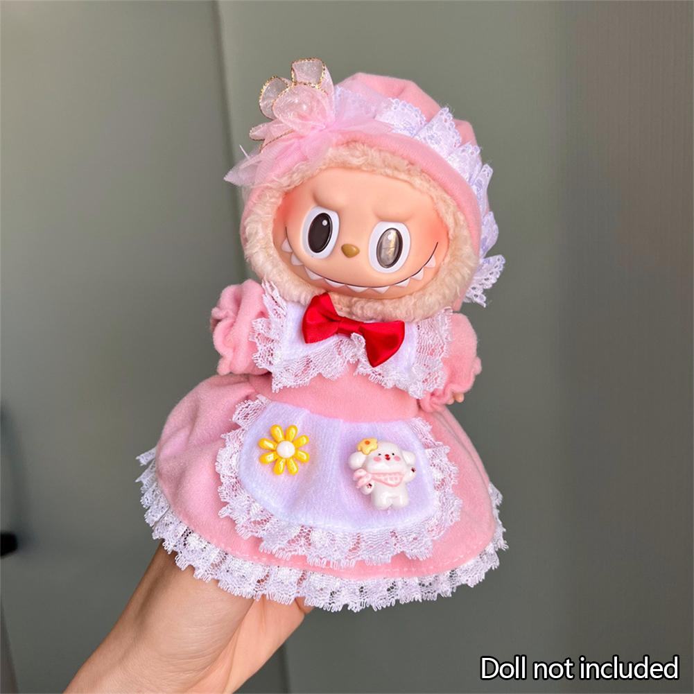 For 17cm Labubu Doll Clothes Fashion Clothes Hoodies Doll Clothes Color Match Hoodies Dolls Accessories Cute Decoration Little Cloths